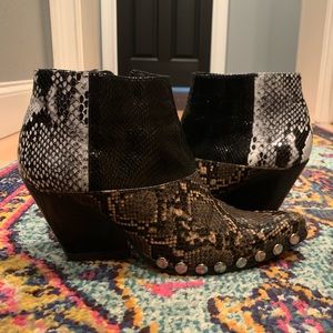 Jeffrey Campbell snakeskin booties